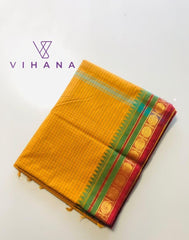Pure Chettinad Cotton Check Zari Border Saree-VS516
