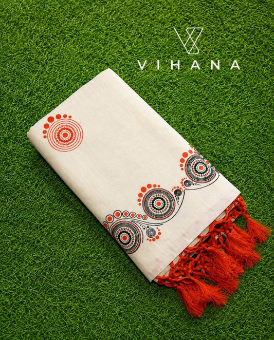 Kerala Set Saree AthaPookkalam Print-VS362