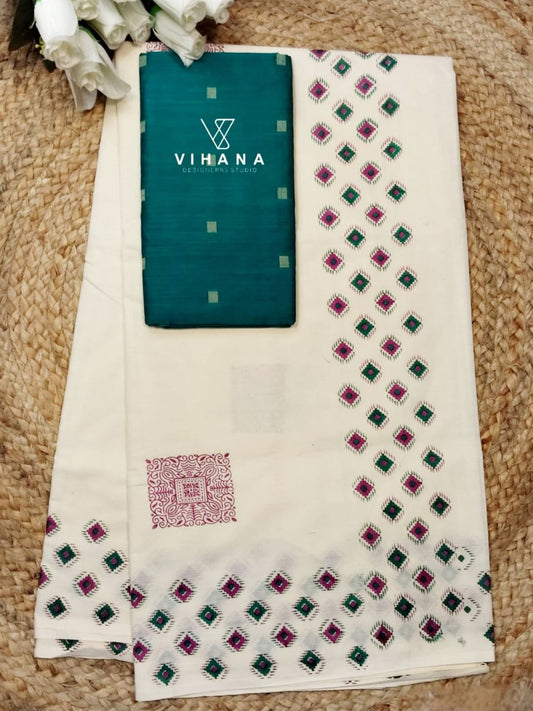 Kerala Cotton Set Saree -VS416
