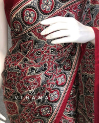Premium Gajji Modal Silk Saree – Maroon Color-VS519