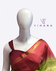 Katan Tussar Silk Saree with Embroidery-VS529