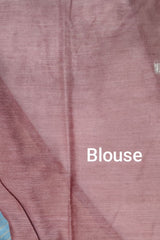 Coral Peach Kota Munga Silk Embroidery Saree