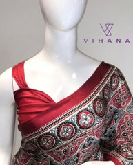 Premium Gajji Modal Silk Saree – Maroon Color-VS519