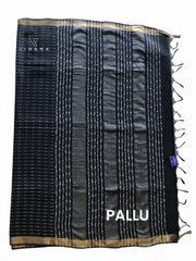 Tussar Silk Saree Black Color-VS530