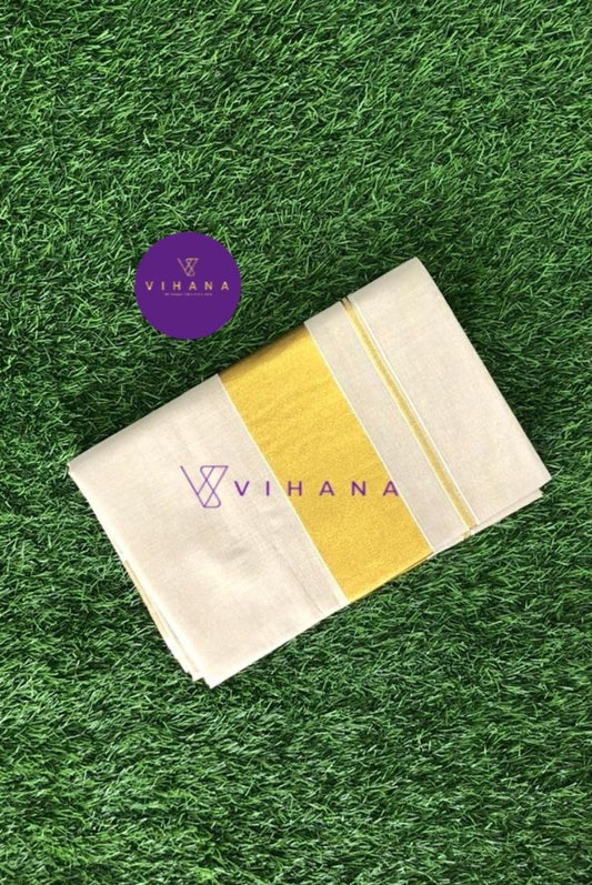 Kerala Tissue set Saree Golden Kasavu Border