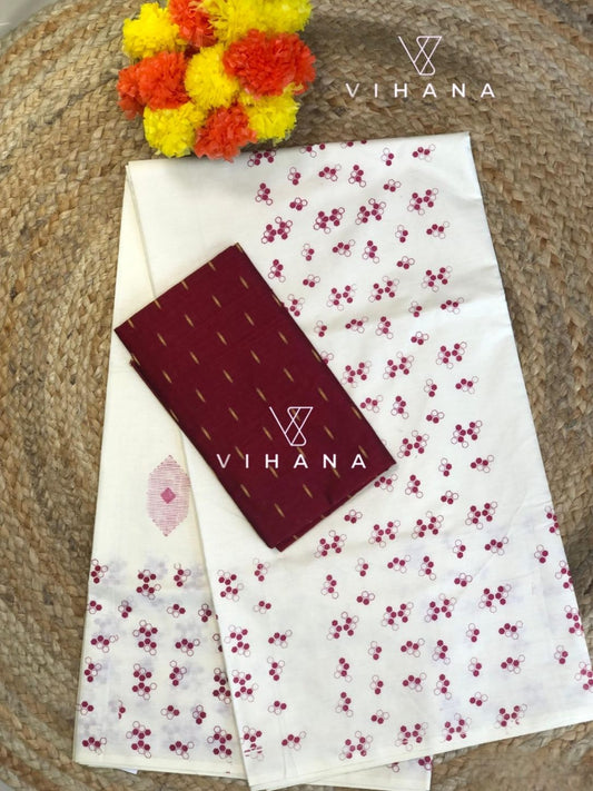 Kerala Cotton Set Saree -VS411