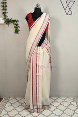 Kerala Cotton Set Mundu with Wave Pattern