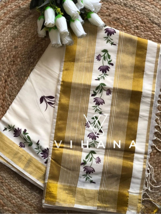Kerala Cotton Set Saree-VS390