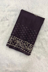 Dark Wine Kota Silk Katwar Batik Print Saree