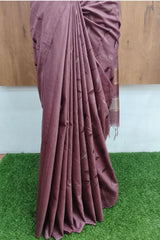 Wine Kota Munga Silk Embroidery