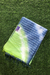 Opulent Blue-Green Kota Semi Tussar Bandini Tie & Dye Saree