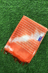 Regal White-Orange Kota Semi Tussar Bandini Tie & Dye Saree