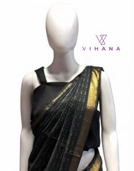 Tussar Silk Saree Black Color-VS530