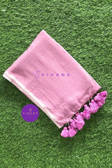 Dusty Mauve Mul Cotton Saree
