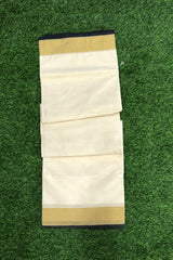 Kerala Cotton Set Saree featuring Elegant Black and Golden Zari Borders