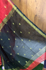 Rust Orange Maheswari Silk Cotton Saree