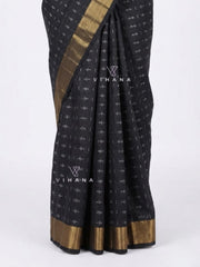 Tussar Silk Saree Black Color-VS530