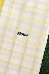 Traditional Kerala Cotton Check Patterned Set Saree