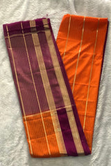 Orange Semi Mysore Crepe Silk Saree