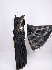 Tussar Silk Saree Black Color-VS530