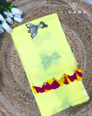 Mul Cotton Mustad Yellow Saree - VS459