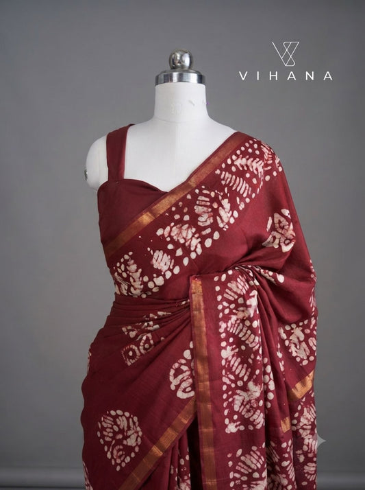 Kota Silk Saree with Batik Print – VS514