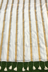 White 120 Pure Mulcotton Saree