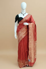 Red Banarasi Semi Silk Saree