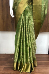 Green Kanjivaram Tissue Silk Saree