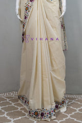 Kerala Traditional Cotton Floral Print Set Saree