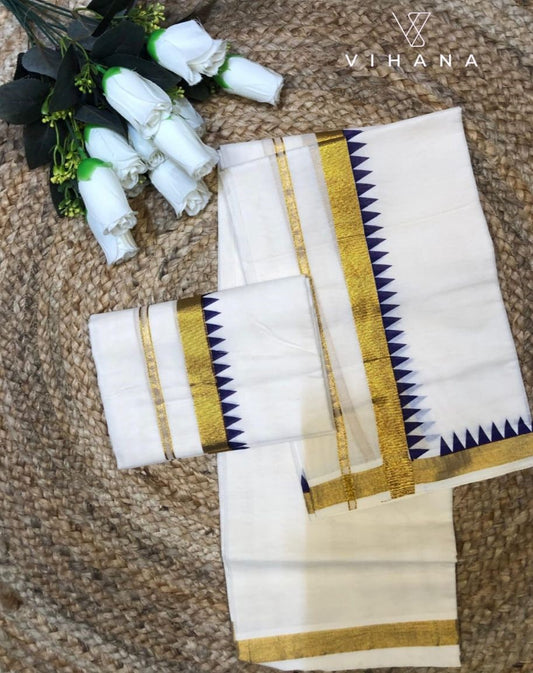 Kerala Cotton Off White Color Set Mundu -VS494