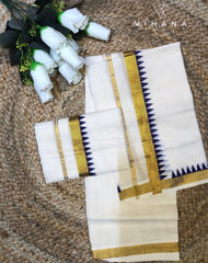 Kerala Cotton Off White Color Set Mundu -VS494