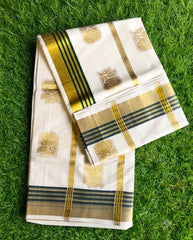 Kerala Set Saree with Blouse-VS370