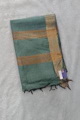 Pastel Teal Blue Maheswari Semi Tussar Silk Saree