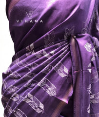 Tussar Silk Saree – Dark Violet Color-VS531