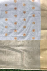 Nita Ambani Inspired Elegant Off-White Banarasi Kota Silk Saree