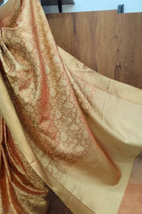 Red Orange Banarassi  Silk Saree