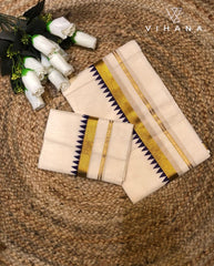 Kerala Cotton Off White Color Set Mundu -VS494