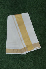 Kerala Cotton Set Saree 5inch Golden Kasavu Border