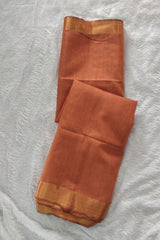 Rust Orange Maheswari Semi Silk Saree
