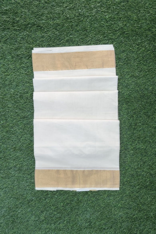 Kerala Cotton Set Saree 4inches Golden Border