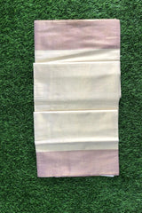 Kerala Golden Tissue Set Saree with Violet Border