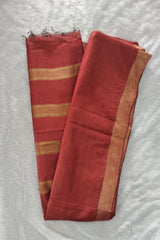 Maroon Maheswari Semi Tussar Silk Saree