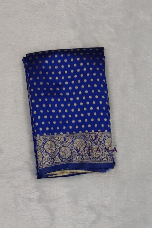 Royal blue Banarasi silk saree