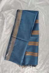 Pastel Blue Maheswari Semi Tussar Silk Saree