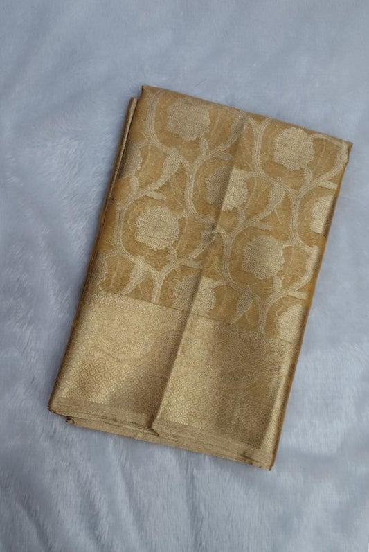 Golden Yellow Banarasi Katan Silk Saree