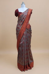 Grey Kanjipuram Silk Saree