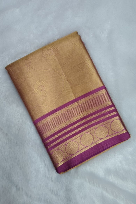 Golden-Yellow Kanjivaram Silk Saree