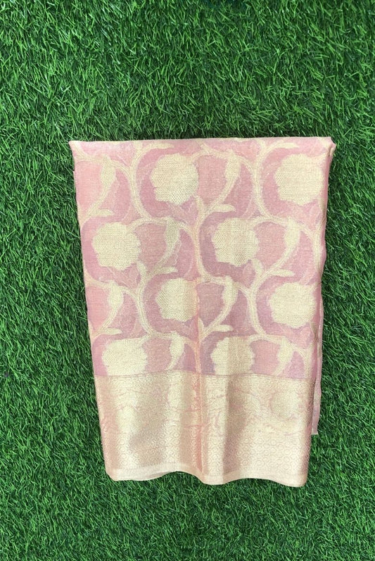 Pink Banarasi Katan Silk Saree
