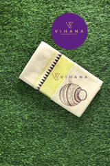 Kerala Tissue Kasavu set Saree With Butter Pot Motif